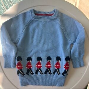 Adorable Blue Kids Sweater with Marching Band Motif